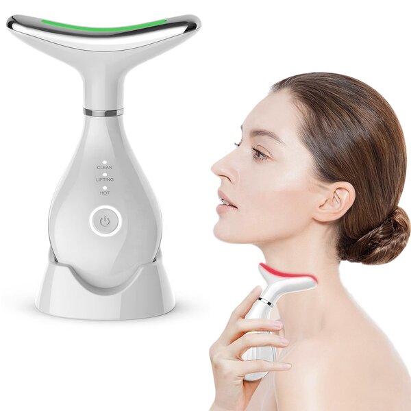 Facial Neck Massager - Wireless Remote Control Red-Light Therapy At-Home Skin Care Tool