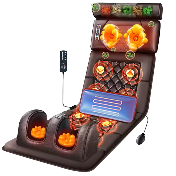 Shiatsu Massage Pad - Electric Deep Tissue Kneading Heat Back Full-Body Chair Cushion