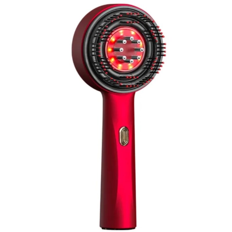 Red Light Scalp Massager - Hair Care Comb Rotating Silicone Kneading Medicating Generator