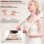3D Kneading Neck Massager - 2025 Upgraded Hands Free Portable Shoulder Pain Relief