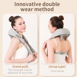 Mini Shiatsu Neck Massager - Heat Deep Tissue Electric Kneading Shoulder Pain Relief