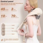 3D Kneading Neck Massager - 2025 Upgraded Hands Free Portable Shoulder Pain Relief