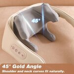 3D Kneading Neck Massager - 2025 Upgraded Hands Free Portable Shoulder Pain Relief