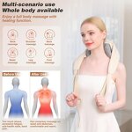 3D Kneading Neck Massager - 2025 Upgraded Hands Free Portable Shoulder Pain Relief