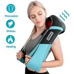 Neck Shoulder Massager - 2025 16 Rounds Rolls Kneading Massage Pillow Relief Tool