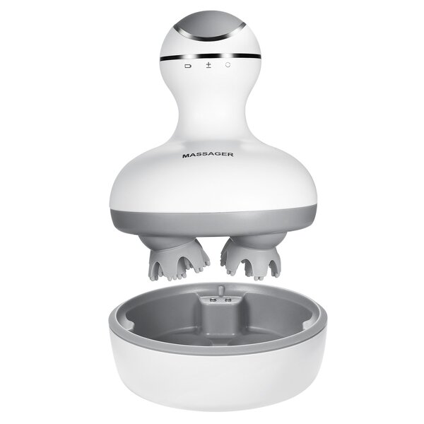 3D Scalp Massager - Waterproof Rechargeable Wireless 4 Head Vibrating Aluminum