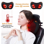 3D Shiatsu Massage Pillow - 2025 CE Rechargeable Wireless Car Body Vibrating Kneading