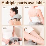 Mini Shiatsu Neck Massager - Heat Deep Tissue Electric Kneading Shoulder Pain Relief