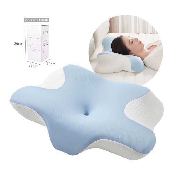 Memory Foam Cervical Pillow - Ergonomic Orthopedic Removable Cover Massage Neck Pain Relief