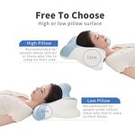 Memory Foam Cervical Pillow - Ergonomic Orthopedic Removable Cover Massage Neck Pain Relief
