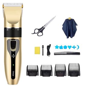 Men's Grooming Trimmer Set - Shaver Shears Low Noise Rechargeable Cordless Quiet Clipper