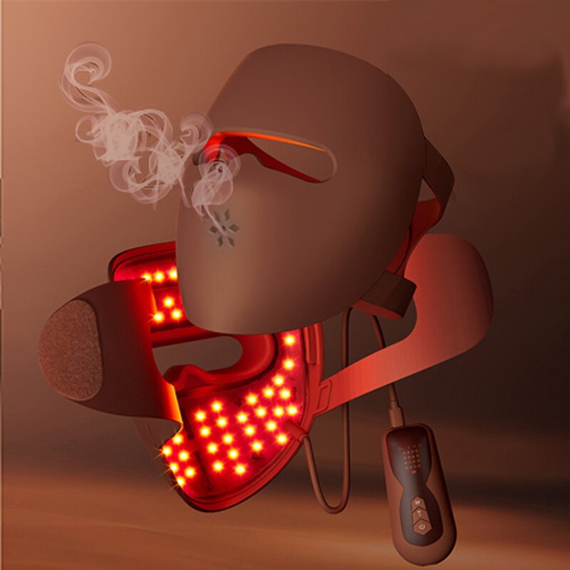 Red LED Face Mask - New Trending Red Light Therapy Acne Treatment 3D 360 Silicone Safe