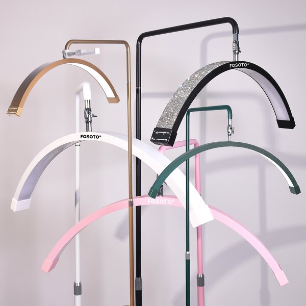 Eyelash Extension Lamp - 24Inch 40W Metal Moon Floor Light Phone Holder Beauty Bed