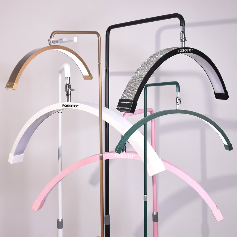 Eyelash Extension Lamp - 24Inch 40W Metal Moon Floor Light Phone Holder Beauty Bed