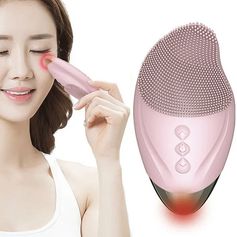 Sonic Facial Cleansing Brush - 48° Hot Compress Stand Type Eyes Targeted Cleansing Tool