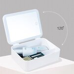 2-Sized Makeup Bag - Foldable LED Lighted Bronze Mirror Large Desktop Cosmetic Storage