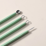 Blackhead Extractor Set - 4-Piece Stainless Steel Plastic Handle Acne Comedone Remover