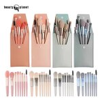 Makeup Brush Set - Portable Professional Travel Eye Face Brushes with Shaving Kit