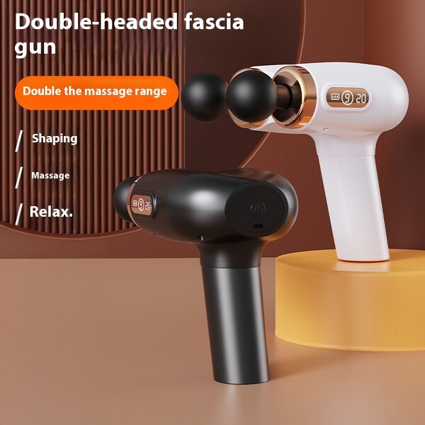 Dual-head Fascia Gun - Wireless Rechargeable Timing 4-6H Runtime Full Body Muscle