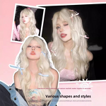 Lace Front Wig - Women's Long Curly Water Wave Milky White-Gold Lolita Synthetic