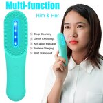 Silicone Cleansing Brush - Waterproof LED Light Therapy Deep Pore US/UK Plugs Exfoliator