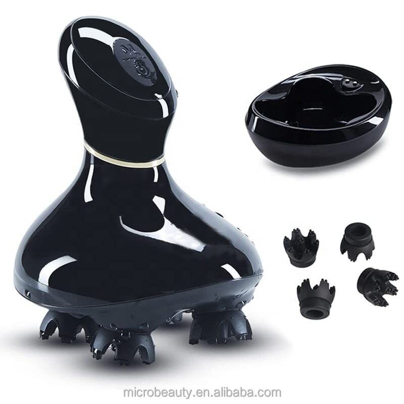 Scalp Vibration Massager - High-Speed Electric Red Light IPX6 Waterproof Silicone 12-Month