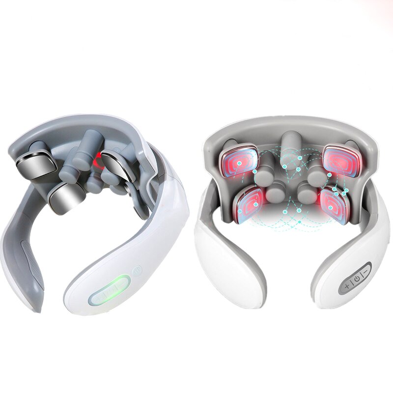 Smart Electric Neck Massager - 6 Mode EMS Microcurrent Pulse Heating Muscle Pain Relief