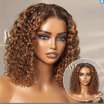 Lace Front Wig - Adjustable Brazilian Remy Hair Water Wave 180% Density Rose Net