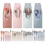 Makeup Brush Set - Portable Professional Travel Eye Face Brushes with Shaving Kit