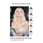 Synthetic Lace Wig - Women's Daily Large Wavy Long Straight Light Brown Heat Resistant