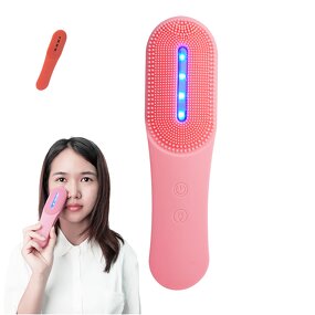 Silicone Cleansing Brush - Waterproof LED Light Therapy Deep Pore US/UK Plugs Exfoliator