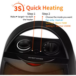 Fan Heater Manufacturer - In Stock Home 1500W Convenient Electric Room Black Sliver