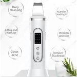 Ultrasonic Skin Scrubber - Latest - 24khz Blue Therapy Light Deep Facial Cleansing