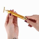 24k Gold Energy Beauty Bar - 2022 - Facial Massage Skin Lifting T Shape Vibrating Roller