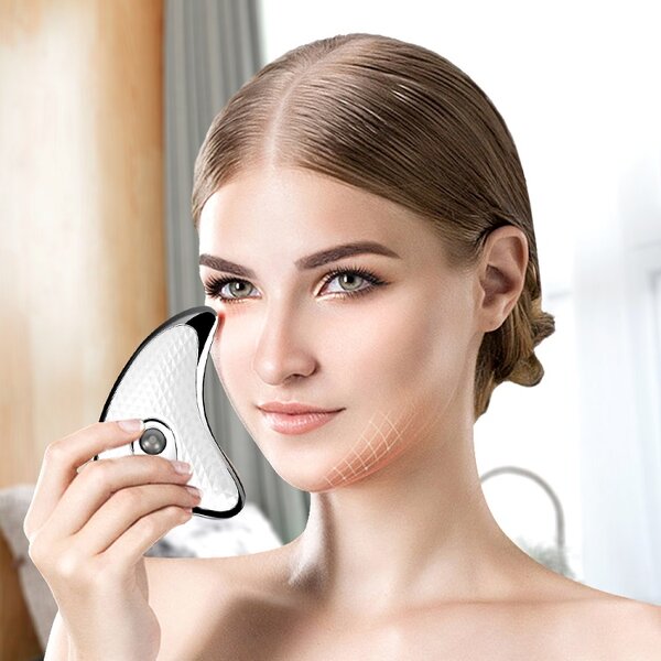Electric Gua Sha Facial Tool - Heated Vibration - Red Light Face Sculpting Lift Device
