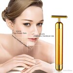 24k Golden T Shape Massager - Beauty Bar - Facial Skincare Arm Eye Nose Head Electric Tool