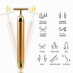 24k Gold Energy Beauty Bar - 2022 - Facial Massage Skin Lifting T Shape Vibrating Roller