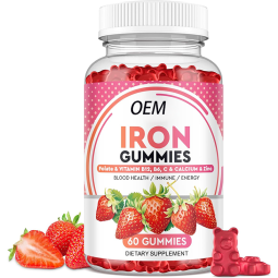 Iron Gummies Manufacturer - OEM Private Label High Absorption Iron Gummies Vegan Gluten-Free Iron Boost 60 Count