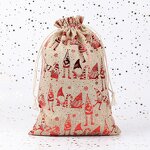 Gift Bag Manufacturer - Drawstring Christmas Reusable Cloth Santa with Ribbon