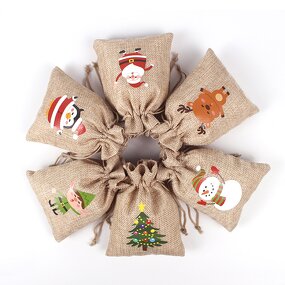 Gift Bag Manufacturer - Christmas Burlap Drawstring for Jewelry Candy DIY Craft