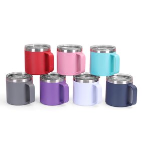 Tumbler Manufacturer - 14oz Vacuum Insulated Stainless Steel with Handle and Straw