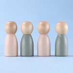 Perfume Bottle Manufacturer - 12ml Morandi Spherical Ball with Peach Wood Cap for Oil