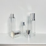Lotion Bottles Manufacturer - Transparent with Pump Silver Cap 40ml to 120ml Customizable