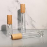 Perfume Bottle Manufacturer - 10ml Empty Square Glass Spray with Wooden Lid & Box
