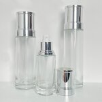 Lotion Bottles Manufacturer - Transparent with Pump Silver Cap 40ml to 120ml Customizable