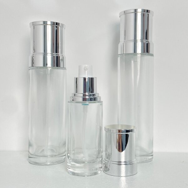Lotion Bottles Manufacturer - Transparent with Pump Silver Cap 40ml to 120ml Customizable