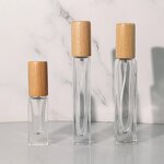 Perfume Bottle Manufacturer - 10ml Empty Square Glass Spray with Wooden Lid & Box