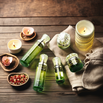 Skincare Bottles Packaging Manufacturer - Green Transparent Special-Shaped Gradient Glass