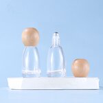Perfume Bottle Manufacturer - 12ml Morandi Spherical Ball with Peach Wood Cap for Oil