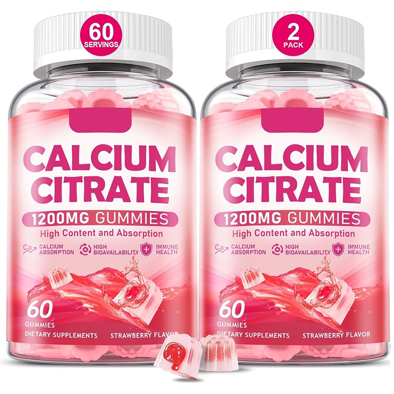 Calcium Gummies Factory - Custom Private Label Calcium Citrate Gummies Calcium Citrate Supplement 1200mg Muscle